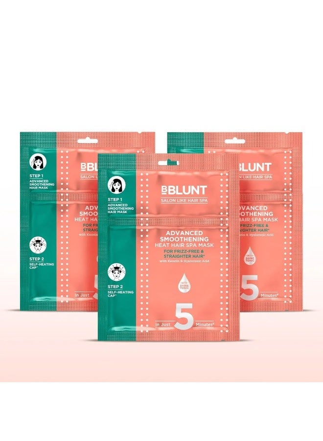 BBLUNT Advanced Smoothening Heat Hair Spa Mask with Keratin & Hyaluronic Acid - 70 g (Pack of 3) | Makes Hair Frizz-Free & Straighter| Deeply Nourishes | Adds Spectacular Shine | For Men & Women - Image 1